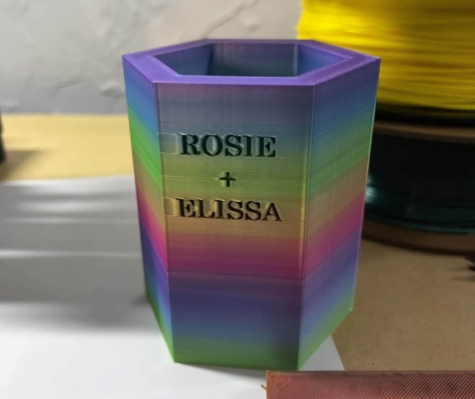 Rainbow personalised 3D printed pot